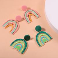 Akryl smykker ørering, med Zinc Alloy, mode smykker & for kvinde, flere farver til valg, 47x33mm, Solgt af par