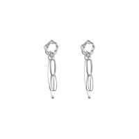 Zinc Alloy Drop Earrings high quality plated fashion jewelry & for woman silver color Sold By Pair