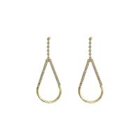 Zinc Alloy Drop Earrings high quality plated fashion jewelry & micro pave cubic zirconia & for woman golden Sold By Pair