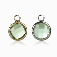 Crystal Pendants, with Brass, Round, plated, fashion jewelry & Unisex & faceted, more colors for choice, 9x14mm, Sold By PC