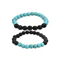 Gemstone Bracelets, Natural Stone, Round, fashion jewelry & different materials for choice & Unisex & anti-fatigue, more colors for choice, 8mm, Length:Approx 6.3 Inch, Sold By PC