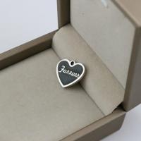Stainless Steel Heart Pendants 304 Stainless Steel machine polished fashion jewelry & DIY & Unisex & enamel black Sold By PC