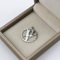 Stainless Steel Pendants 304 Stainless Steel Round machine polished fashion jewelry & DIY & Unisex original color Sold By PC