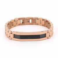 Titanium Steel Bracelet & Bangle fashion jewelry & for woman rose gold color 41*10mm Length Approx 6.77 Inch Sold By PC