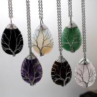 Gemstone Pendants Jewelry, with Brass, fashion jewelry & different materials for choice & Unisex, 35x24x8mm, Sold By PC
