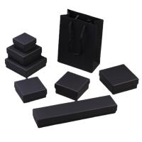 Jewelry Gift Box, Paper, with Sponge, Square, hardwearing & different size for choice, black, Sold By PC