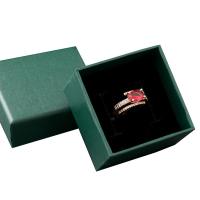 Jewelry Gift Box Paper with Sponge Square hardwearing deep green Sold By PC