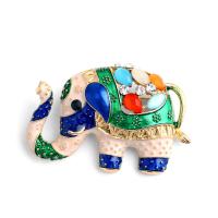 Zinc Alloy Brooches with Resin Elephant plated micro pave cubic zirconia nickel lead & cadmium free Sold By PC