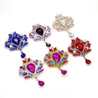 Crystal Brooch, Tibetan Style, with Crystal, plated, different size for choice & for woman & with rhinestone, more colors for choice, Sold By PC