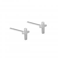 925 Sterling Silver Stud Earrings Cross plated fashion jewelry & for woman Sold By Pair