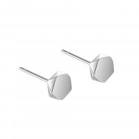 925 Sterling Silver Stud Earrings Pentagon plated fashion jewelry & for woman 5.70mm Sold By Pair
