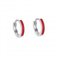925 Sterling Silver Huggie Hoop Earring Donut plated for woman & epoxy gel Sold By Pair