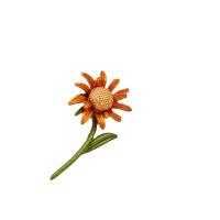 Zinklegierung Broschen, Sonnenblume, Einbrennlack, für Frau, zwei verschiedenfarbige, 33x58mm, verkauft von Paar