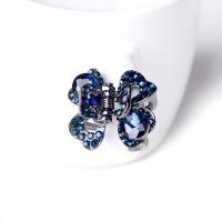 Hair Claw Clips Zinc Alloy with Crystal Butterfly gun black plated & with rhinestone Sold By PC