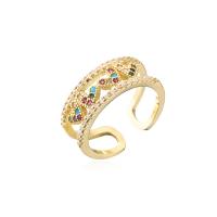 cobre Cuff Ring Finger, 18K banhado a ouro, Ajustável & para mulher & vazio, Mais cores pare escolha, 18mm, vendido por PC