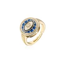 Brass Cuff Finger Ring gold color plated Adjustable & for woman & enamel 18mm Sold By PC