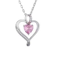 Brass Pendant Heart Mother Day Jewelry & micro pave cubic zirconia & for woman nickel lead & cadmium free Sold By PC
