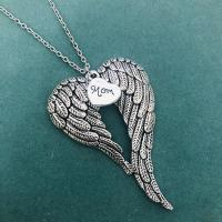 Tibetan Style Necklace, Winged Heart, Mother Day Jewelry & different styles for choice & for woman, nickel, lead & cadmium free, 47*67mm,65*68mm, Length:Approx 19.69 Inch, Sold By PC