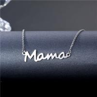 304 Stainless Steel Necklace, with 1.97inch extender chain, Alphabet Letter, polished, Mother Day Jewelry & for woman, original color, Length:Approx 17.72 Inch, Sold By PC