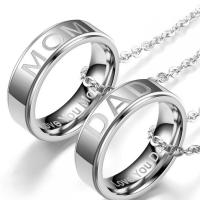 Titanium Steel Couple Necklace Mother Day Jewelry & Unisex Length Approx 17.72 Inch Sold By PC