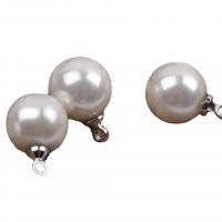 Glass Zinc Alloy Pendant with Zinc Alloy plated imitation pearl white Sold By PC