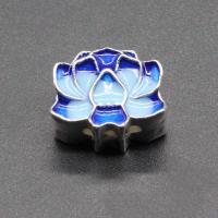 Tibetan Style Jewelry Beads, Lotus, DIY & enamel, more colors for choice, 15x12mm, 10PCs/Bag, Sold By Bag