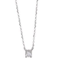 Cubic Zircon Micro Pave Brass Necklace micro pave cubic zirconia & for woman silver color Length Approx 45 cm Sold By PC