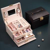 Boîte à bijoux multifonctions, Cuir mercerisé, multifonctionnel, plus de couleurs à choisir, 170x120x125mm, Vendu par PC