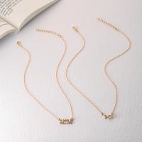 Zinc Alloy Jewelry Necklace with 1.97inch extender chain plated 2 pieces & fashion jewelry & for woman & with rhinestone golden Length 49.8 cm Sold By Set