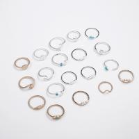 Zink Alloy Ring Set, plated, mode smycken & för kvinna & emalj, Säljs av Ställ