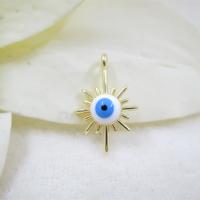 Evil Eye Pendants, Brass, with Resin, Unisex, golden, nickel, lead & cadmium free, 10.50x16.50mm, Sold By PC