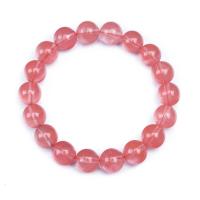 Cherry Quartz Bracelet, Round, Unisex & anti-fatigue & different size for choice, cherry quartz, Length:Approx 7.48 Inch, Sold By PC