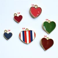 Tibetan Style Enamel Pendants, Heart, gold color plated, Unisex & different size for choice, more colors for choice, nickel, lead & cadmium free, Approx 100PCs/Bag, Sold By Bag