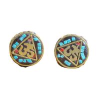 Brass Jewelry Beads Round gold color plated DIY & enamel mixed colors nickel lead & cadmium free 16-22mm Sold By PC