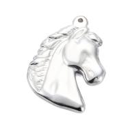 Stainless Steel Pendants, 304 Stainless Steel, Horse, Vacuum Ion Plating, fashion jewelry & polished & DIY & Unisex, original color, 39x28mm, Sold By PC