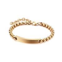 Titanium Steel Bracelet & Bangle 18K gold plated fashion jewelry & for woman golden 8mm Length Approx 10.83 Inch Sold By PC
