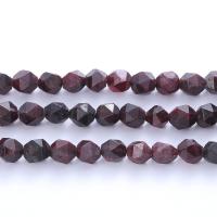 Prirodni Garnet perle, Granat, Krug, uglađen, Star Cut Faceted & modni nakit & možete DIY & različite veličine za izbor, Prodano Per Približno 14.96 inčni Strand