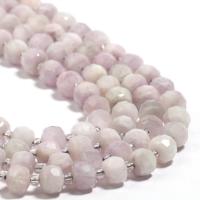 Kunzite Beads, with Seedbead, Abacus, polished, fashion jewelry & DIY & different size for choice & faceted, 6x8mm, Sold Per Approx 7.5 Inch, Approx 15 Inch Strand