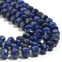 Natural Lapis Lazuli Beads, with Seedbead, polished, fashion jewelry & DIY & different size for choice & faceted, 6x8mm, Sold Per Approx 7.5 Inch, Approx 15 Inch Strand