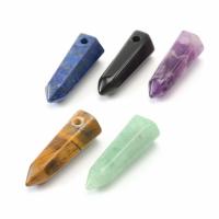 Gemstone Pendants Jewelry, Natural Stone, Artemis, polished, different materials for choice, more colors for choice, 10x30mm, Sold By PC
