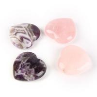 Pedra natural enfeites, Coração, polido, materiais diferentes para a escolha, Mais cores pare escolha, 15x5mm, vendido por PC