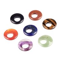 Gemstone Pendants Jewelry, Natural Stone, Donut, polished, DIY & different materials for choice, more colors for choice, 28mm, Sold By PC