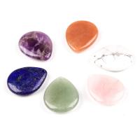 Gemstone Pendants Jewelry, Natural Stone, Teardrop, polished, DIY & different materials for choice, more colors for choice, 32x25mm, Sold By PC