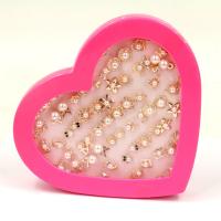 Zinklegierung Ohrstecker, mit Kunststoff Perlen, plattiert, für Frau, keine, 6-11mm, 36PaarePärchen/Box, verkauft von Box
