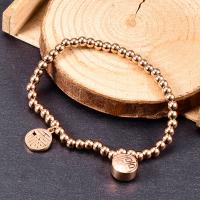 Partículas de aço pulseira, para mulher, rosa dourado, comprimento Aprox 19 cm, vendido por PC