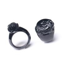 Obsidian Finger Ring, for man, black, Sold By PC