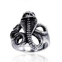 Titanium Steel Finger Ring, polished, for man, silver color, 17mm, Sold By PC
