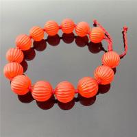 Red Agate Bracelets, Carved, Unisex, red, 14mm, Length:Approx 19 cm, Sold By PC