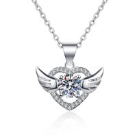 925 Sterling Silver Necklaces plated for woman & with rhinestone silver color Length Approx 45 cm Sold By PC