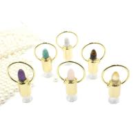 Natural Stone Perfume Bottle Necklace, with Glass & Brass & 303 Stainless Steel, Bullet, Galvanic plating, different materials for choice & Unisex, more colors for choice, 16x36x63mm, Length:Approx 27.56 Inch, Sold By PC